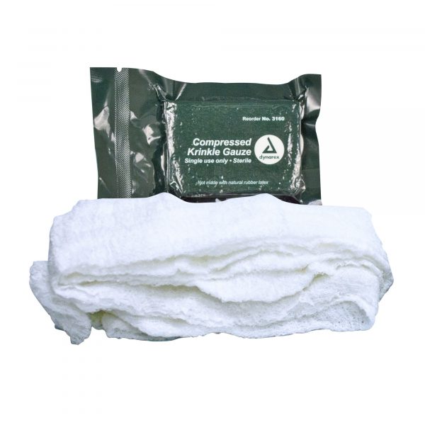 Dynarex - Compressed Krinkle Gauze | 4.5" x 4Yd.