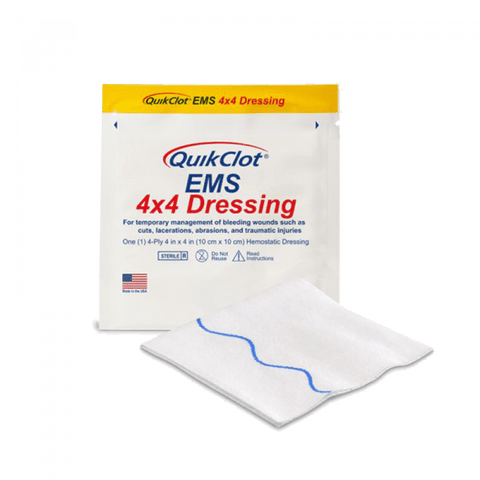 Elite First Aid - QuickClot EMS Dressing | 4 x 4 Inch